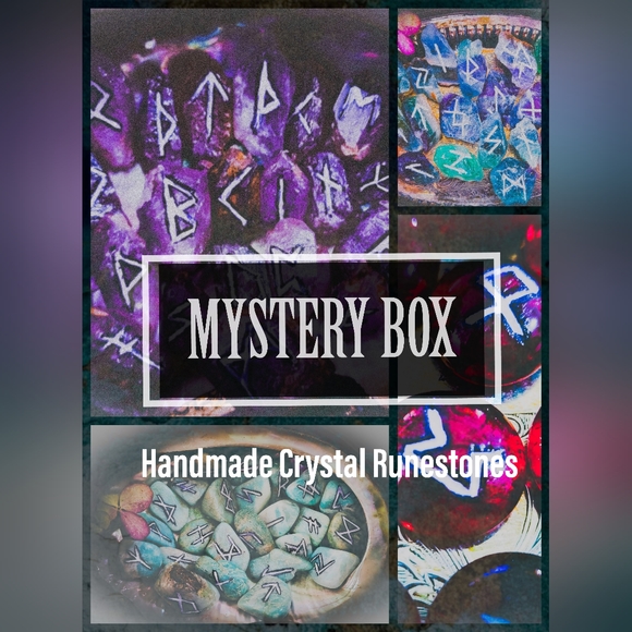 Handmade Runestone Mystery Box Set - Nordic Heathen Runes - Pagan Alter - Picture 1 of 10